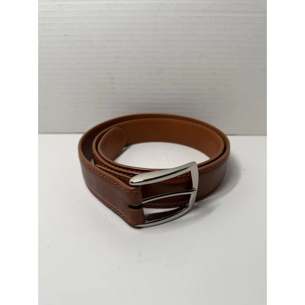 J. HILBURN MEN'S ITALIAN CALFSKIN LEATHER DRESS BELT 36 HANDCRAFTED IN USA